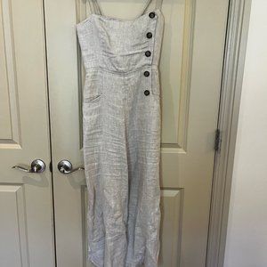 Reformation Beige 100% Linen Jumpsuit -- Size 6